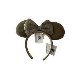 2021 Disney Parks Mickey Minnie Ears Olive Green Woven Bow Headband New 2021 Disney Parks Mickey Minnie Ears Olive Green Bow  main image 4